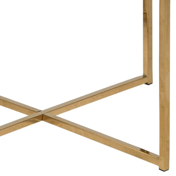 Bijzettafel Alisma 50x50 Cm - Goud/Marquina-marmer 6 Bijzettafel Alisma 50x50 Cm - Goud/Marquina-marmer - Afbeelding 6