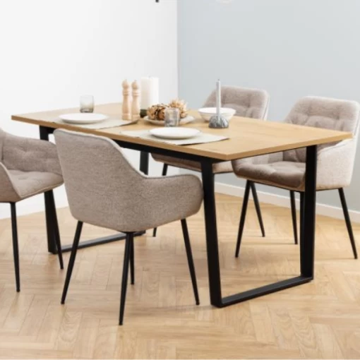 Eettafel Amble 160x90 Cm - Wilde Eik/zwart -Collectie Woonkamermeubels Ontwerp zonder titel 2022 10 21T092600.815 18ad