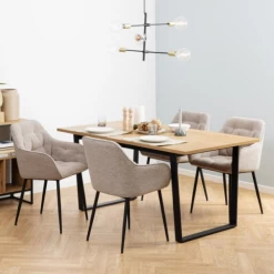 Eettafel Amble 160x90 Cm - Wilde Eik/zwart -Collectie Woonkamermeubels Ontwerp zonder titel 2022 10 21T093022.011 55ae