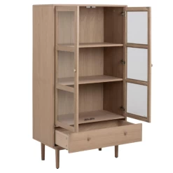 Vitrinekast Aston 145 Cm 2 Deuren & 1 Lade - Witte Eik -Collectie Woonkamermeubels Ontwerp zonder titel 2022 10 21T094454.528 d7b3