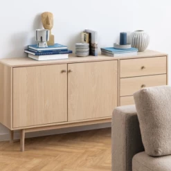 Dressoir Aston 160x40 Cm 2 Deuren & 3 Lades - Witte Eik -Collectie Woonkamermeubels Ontwerp zonder titel 2022 10 21T100425.255 af75