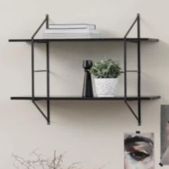 Wandrek Belfast Met 2 Legplanken - Zwart