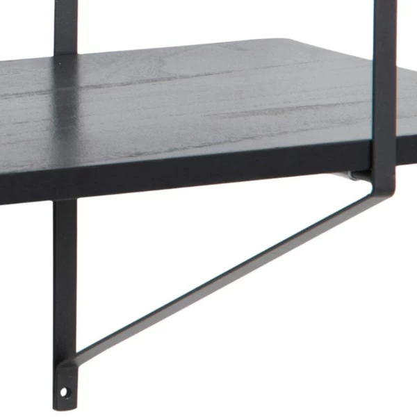 Wandrek Belfast Met 2 Legplanken - Zwart 6 Wandrek Belfast Met 2 Legplanken - Zwart - Afbeelding 6