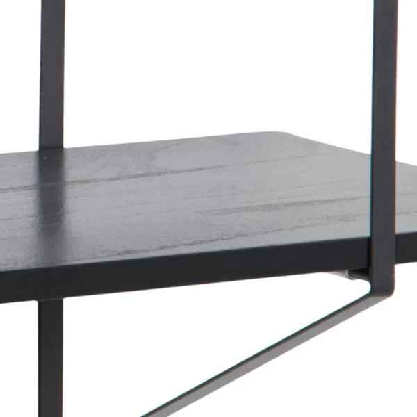 Wandrek Belfast Met 2 Legplanken - Zwart 2 Wandrek Belfast Met 2 Legplanken - Zwart - Afbeelding 2