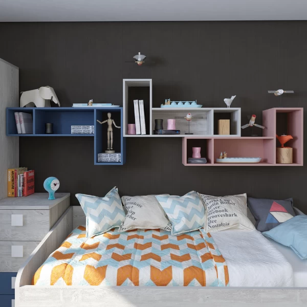 Wandrek Bo0 98x24 Cm Met 3 Vakken - Grenen 3 Wandrek Bo0 98x24 Cm Met 3 Vakken - Grenen - Afbeelding 3