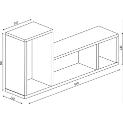 Wandrek Bo0 98x24 Cm Met 3 Vakken - Antraciet -Collectie Woonkamermeubels Ontwerp zonder titel 2022 10 25T102843.180 decd