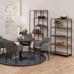 Rek Seaford Met 4 Zwevende Legplanken - Wilde Eik/ Zwart -Collectie Woonkamermeubels Ontwerp zonder titel 2022 11 02T134732.335 702f