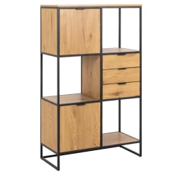 Wandrek Swindon 141 Cm Met 3 Lades En 2 Kastjes - Eik/zwart -Collectie Woonkamermeubels Ontwerp zonder titel 2022 11 02T152815.015 efc7