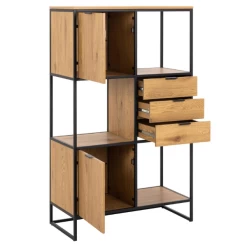 Wandrek Swindon 141 Cm Met 3 Lades En 2 Kastjes - Eik/zwart -Collectie Woonkamermeubels Ontwerp zonder titel 2022 11 02T152957.520 bfef