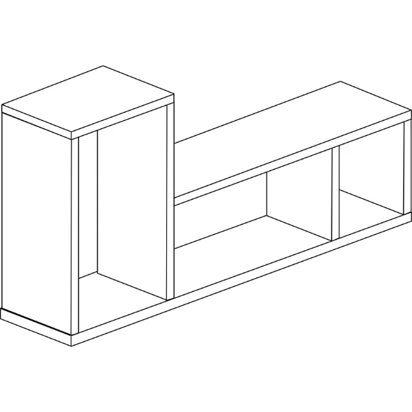 Wandrek Bo0 98x24 Cm Met 3 Vakken - Wit 5 Wandrek Bo0 98x24 Cm Met 3 Vakken - Wit - Afbeelding 5