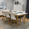 Uitschuifbare Eettafel Horanka 195/275x90 Cm-wit/eik