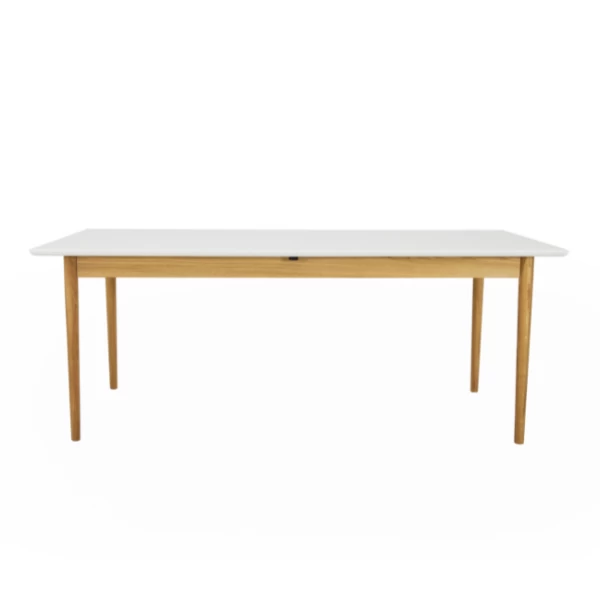Uitschuifbare Eettafel Horanka 195/275x90 Cm-wit/eik 8 Uitschuifbare Eettafel Horanka 195/275x90 Cm-wit/eik - Afbeelding 8