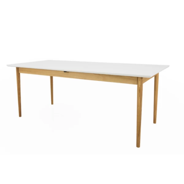 Uitschuifbare Eettafel Horanka 195/275x90 Cm-wit/eik 7 Uitschuifbare Eettafel Horanka 195/275x90 Cm-wit/eik - Afbeelding 7