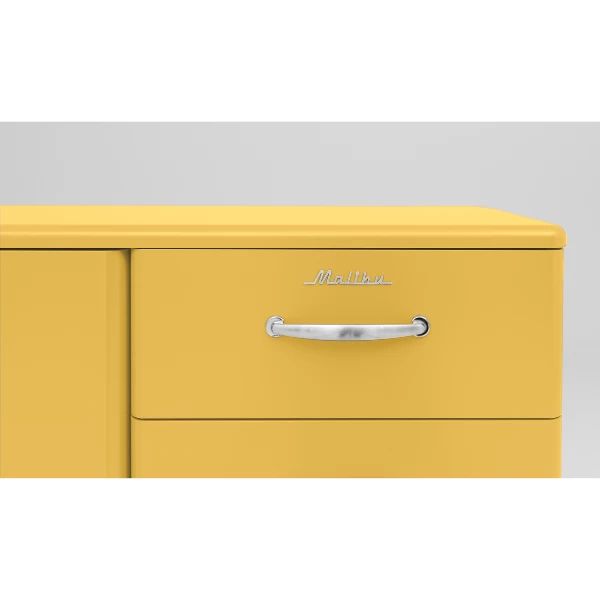 Bijzetkastje Malibu 1 Deur 4 Lades - Geel 5 Bijzetkastje Malibu 1 Deur 4 Lades - Geel - Afbeelding 5