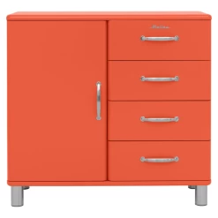 Bijzetkastje Malibu 1 Deur 4 Lades - Rood