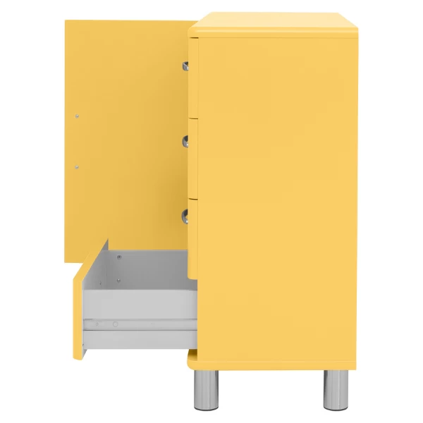 Bijzetkastje Malibu 1 Deur 4 Lades - Geel 7 Bijzetkastje Malibu 1 Deur 4 Lades - Geel - Afbeelding 7