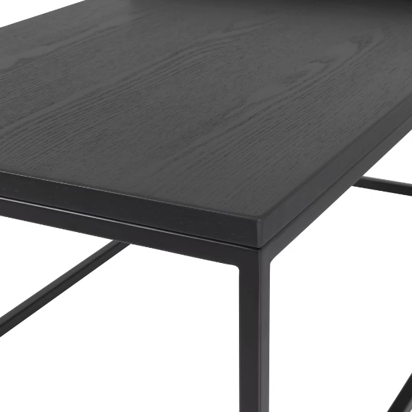 Eettafel Trend 180x90 Cm-zwart Essenhout 4 Eettafel Trend 180x90 Cm-zwart Essenhout - Afbeelding 4