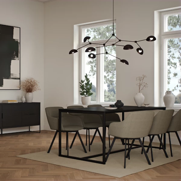 Eettafel Trend 180x90 Cm-zwart Essenhout 3 Eettafel Trend 180x90 Cm-zwart Essenhout - Afbeelding 3