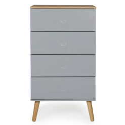 Bijzetkastje Dot 98 Cm Met 4 Lades - Eik/grijs