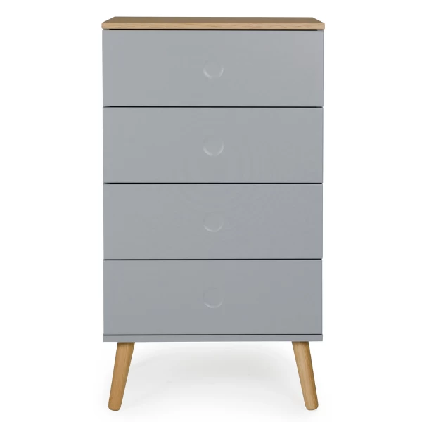 Bijzetkastje Dot 98 Cm Met 4 Lades - Eik/grijs 1 Bijzetkastje Dot 98 Cm Met 4 Lades - Eik/grijs