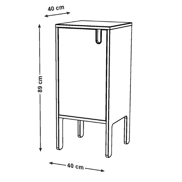 Bijzetkastje Pop-1 Draaideur-blauw 2 Bijzetkastje Pop-1 Draaideur-blauw - Afbeelding 2