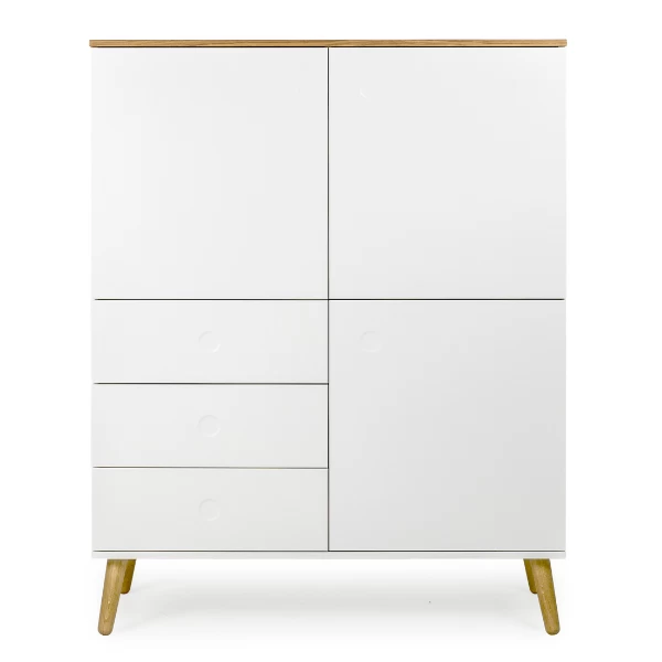 Buffetkast Dot Met 3 Deuren En 3 Lades - Eik/wit 9 Buffetkast Dot Met 3 Deuren En 3 Lades - Eik/wit - Afbeelding 9