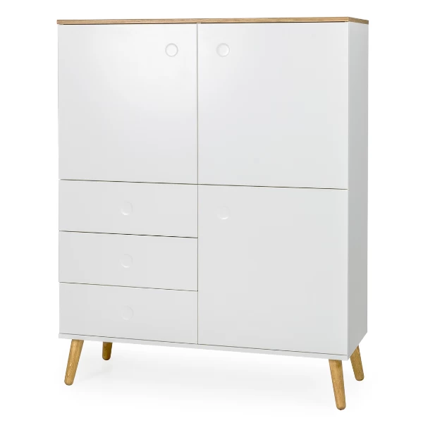 Buffetkast Dot Met 3 Deuren En 3 Lades - Eik/wit 8 Buffetkast Dot Met 3 Deuren En 3 Lades - Eik/wit - Afbeelding 8