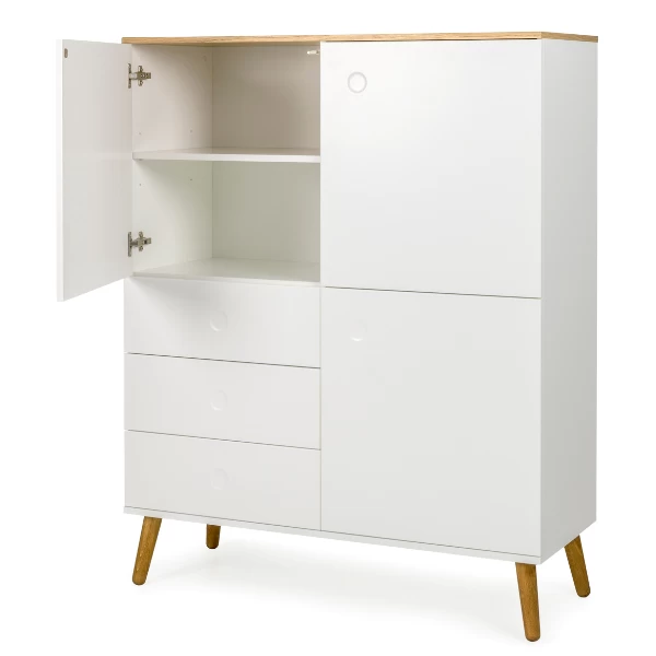 Buffetkast Dot Met 3 Deuren En 3 Lades - Eik/wit 7 Buffetkast Dot Met 3 Deuren En 3 Lades - Eik/wit - Afbeelding 7