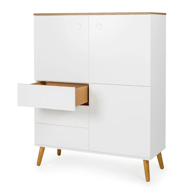 Buffetkast Dot Met 3 Deuren En 3 Lades - Eik/wit 6 Buffetkast Dot Met 3 Deuren En 3 Lades - Eik/wit - Afbeelding 6