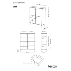 Buffetkast Dot Met 3 Deuren En 3 Lades - Eik/wit 11 Buffetkast Dot Met 3 Deuren En 3 Lades - Eik/wit -Collectie Woonkamermeubels Ontwerp zonder titel 2022 12 12T144755.294 ff65