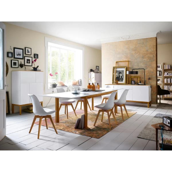 Buffetkast Patch 138 Cm 4 Deuren - Eik/wit 2 Buffetkast Patch 138 Cm 4 Deuren - Eik/wit - Afbeelding 2