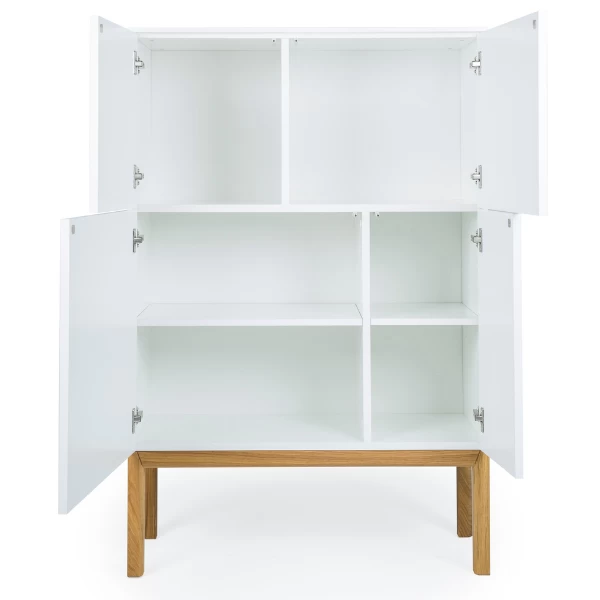 Buffetkast Patch 138 Cm 4 Deuren - Eik/wit 5 Buffetkast Patch 138 Cm 4 Deuren - Eik/wit - Afbeelding 5