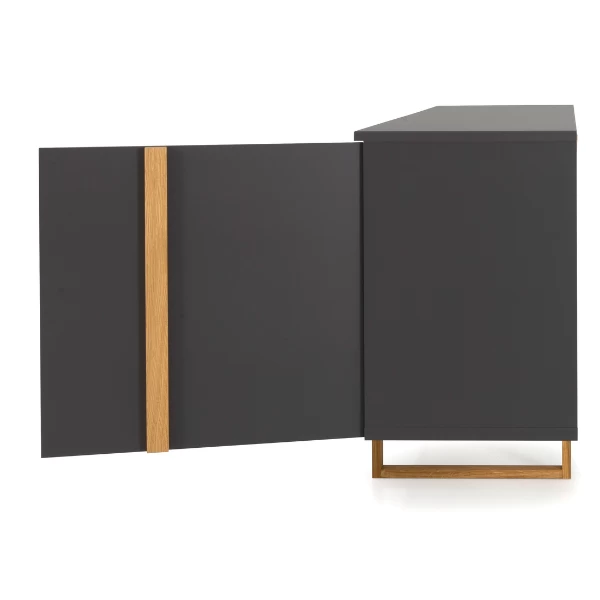 Dressoir Birka Met 2 Deuren En 3 Lades - Eik/antraciet 3 Dressoir Birka Met 2 Deuren En 3 Lades - Eik/antraciet - Afbeelding 3