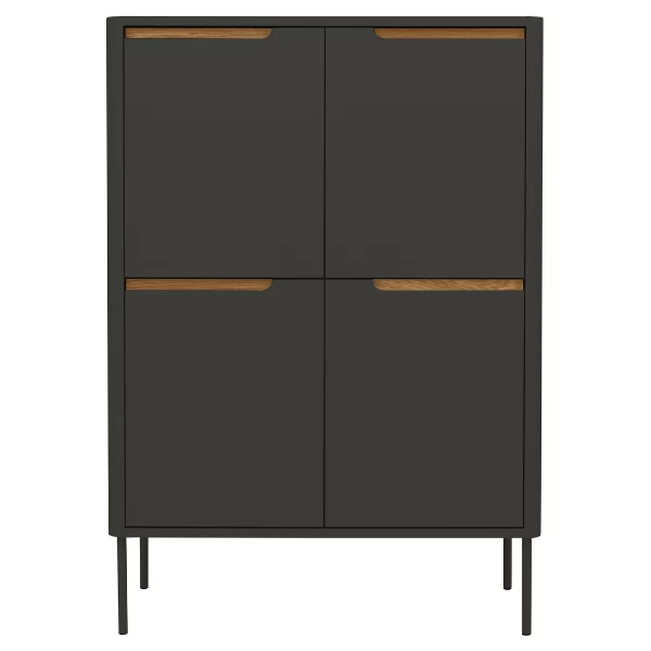 Buffetkast Switch 128 Cm 4 Deuren - Antraciet 1 Buffetkast Switch 128 Cm 4 Deuren - Antraciet