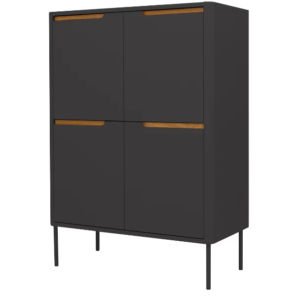 Buffetkast Switch 128 Cm 4 Deuren - Antraciet 7 Buffetkast Switch 128 Cm 4 Deuren - Antraciet - Afbeelding 7