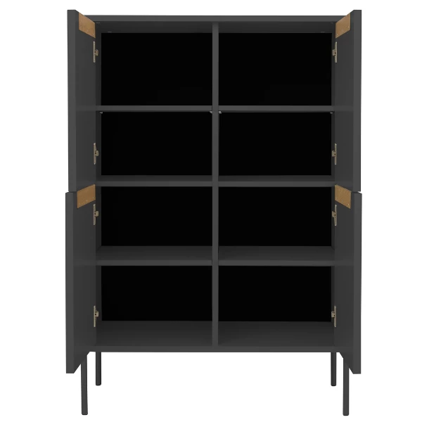 Buffetkast Switch 128 Cm 4 Deuren - Antraciet 5 Buffetkast Switch 128 Cm 4 Deuren - Antraciet - Afbeelding 5