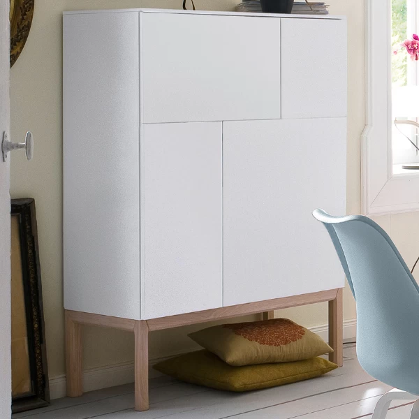 Buffetkast Patch 138 Cm 4 Deuren - Eik/wit 1 Buffetkast Patch 138 Cm 4 Deuren - Eik/wit