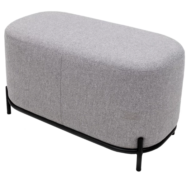 Poef Larry 82 Cm - Grijs 7 Poef Larry 82 Cm - Grijs - Afbeelding 7