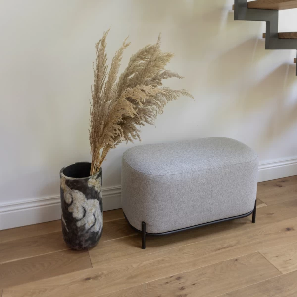 Poef Larry 82 Cm - Grijs 2 Poef Larry 82 Cm - Grijs - Afbeelding 2