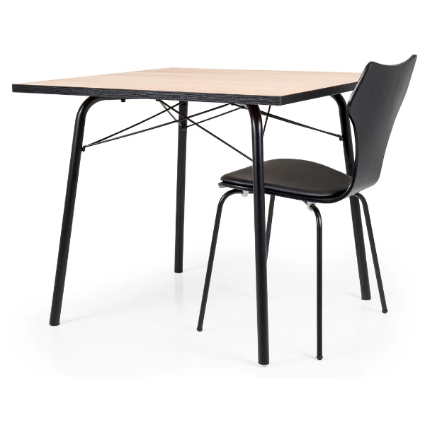 Eettafel Flow 90x90 Cm - Eik/zwart 7 Eettafel Flow 90x90 Cm - Eik/zwart - Afbeelding 7
