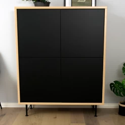 Buffetkast Flow 4 Deuren - Zwart