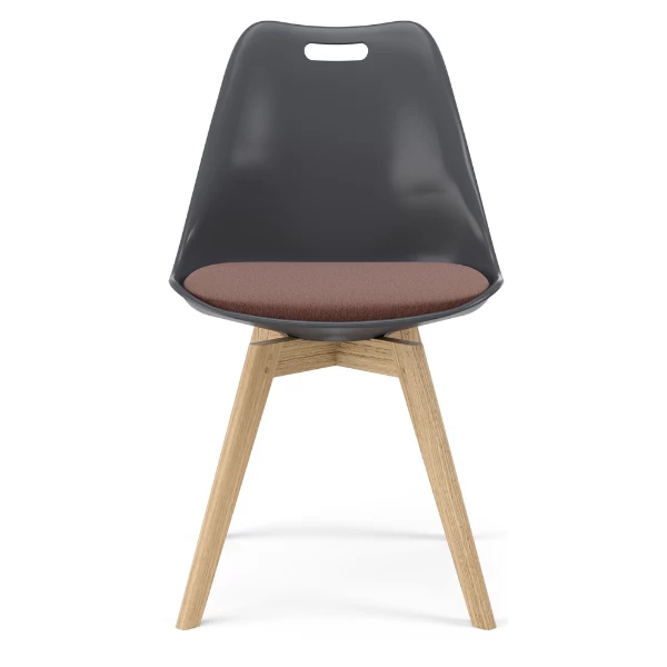 Kuipstoel Blair - Eik/grijs/roze 1 Kuipstoel Blair - Eik/grijs/roze