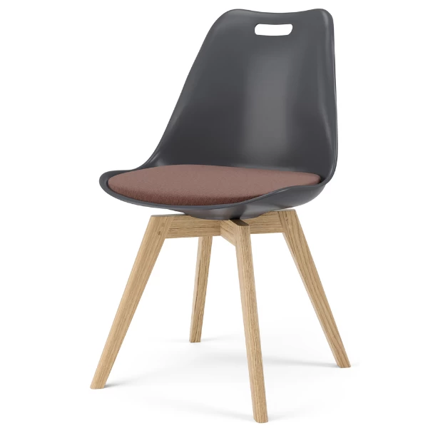 Kuipstoel Blair - Eik/grijs/roze 3 Kuipstoel Blair - Eik/grijs/roze - Afbeelding 3