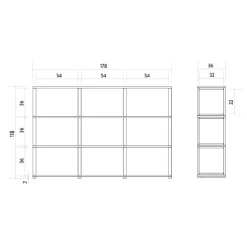 Rek Arte 9 Vakken - Eik/wit 12 Rek Arte 9 Vakken - Eik/wit -Collectie Woonkamermeubels Ontwerp zonder titel 2022 12 28T164830.438 a14a