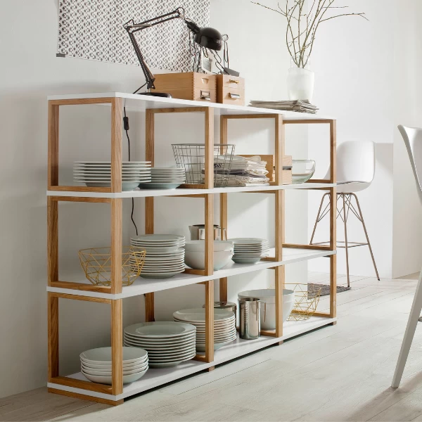 Rek Arte 9 Vakken - Eik/wit 1 Rek Arte 9 Vakken - Eik/wit