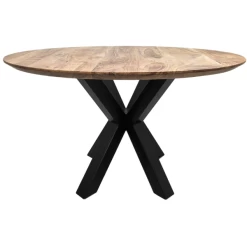 Eettafel Luzern 120cm Acaciahout - Naturel/zwart