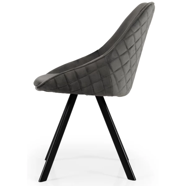 Eetkamerstoel Fritz Velours - Grijs 5 Eetkamerstoel Fritz Velours - Grijs - Afbeelding 5