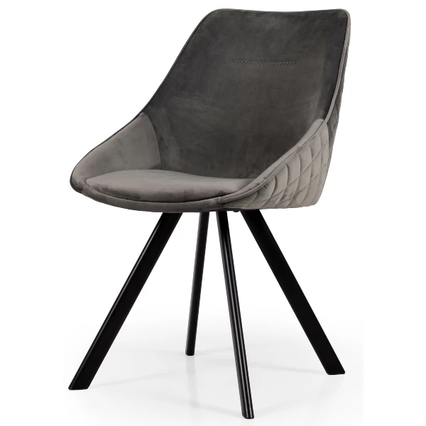 Eetkamerstoel Fritz Velours - Grijs 4 Eetkamerstoel Fritz Velours - Grijs - Afbeelding 4