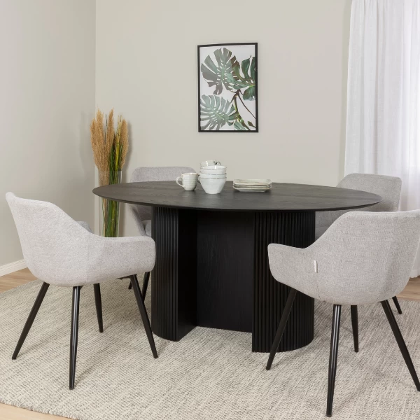 Eettafel Henrietta 160x110 Cm-zwarte Es 4 Eettafel Henrietta 160x110 Cm-zwarte Es - Afbeelding 4