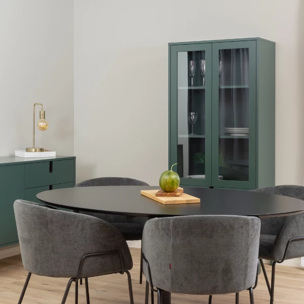 Ovale Eettafel Harmony 160x110 Cm-zwart 4 Ovale Eettafel Harmony 160x110 Cm-zwart - Afbeelding 4